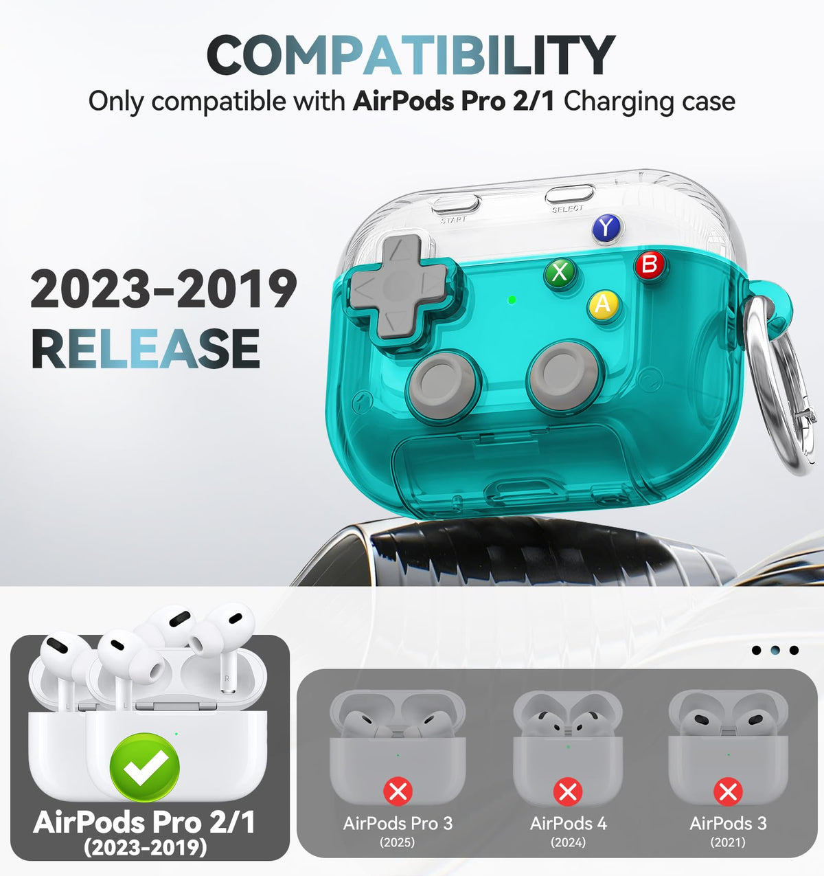 for AirPods Pro 3 Case Cover 2025 with Safety Lock-Clear White