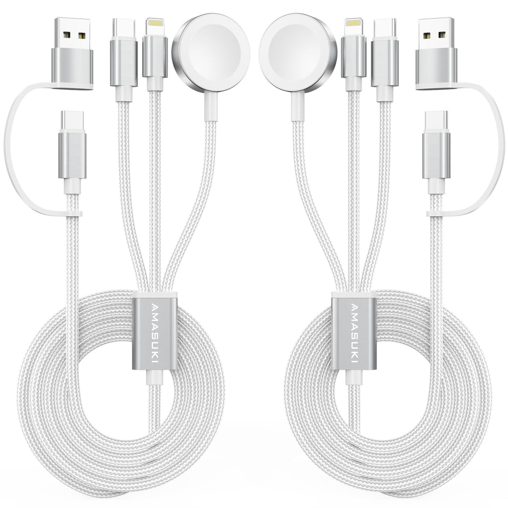 Travel Essentials,3 in 2 USB C Cable for Apple Watch Charger,iPhone Charger,Multi Charging Cable,Cruise Vacation Camping Essentials,Portable for iWatch Series 12-2/Ultra/SE & iPhone 18 17-12,Car,Pink