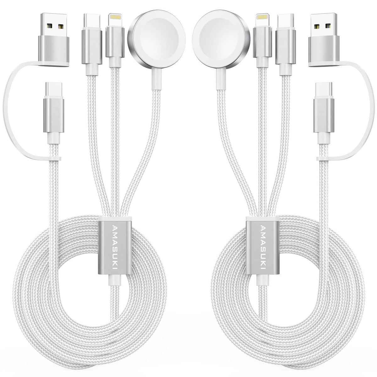 Travel Essentials,3 in 2 USB C Cable for Apple Watch Charger,iPhone Charger,Multi Charging Cable,Cruise Vacation Camping Essentials,Portable for iWatch Series 12-2/Ultra/SE & iPhone 18 17-12,Car,Pink