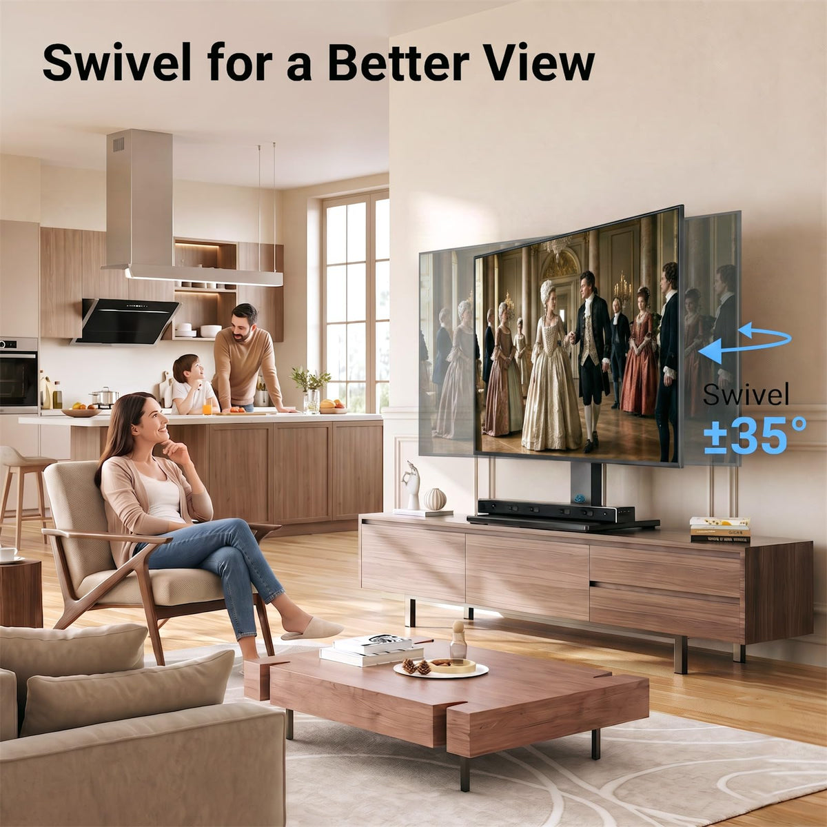 PERLESMITH Universal Swivel TV Stand for 24-60 inch TVs up to 99 lbs, 12 Height Adjustable Table Top TV Stand, TV Base Stand with Tempered Glass Base, Max VESA 400x400mm, PSTVS33