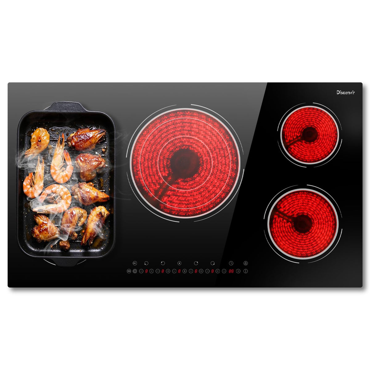 2 Burner Electric Cooktop 110V, 2000W Shard Power
