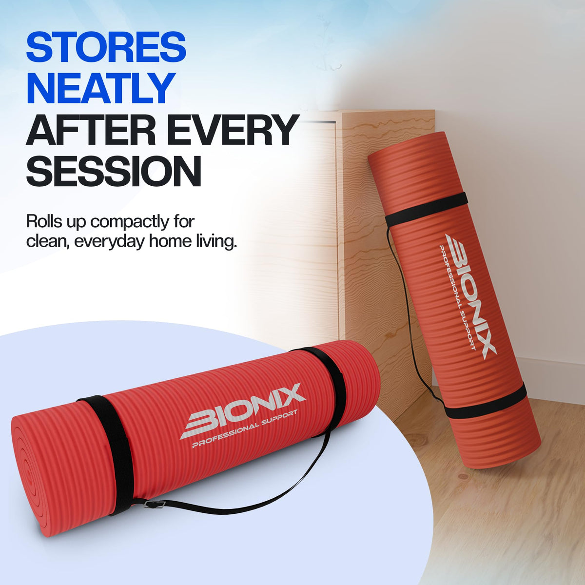 Bionix Yoga Mat For Women Men, Thick Pilates Exercise Mat, Home Gym Fitness