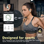 HAOYUYAN Wireless Earbuds, Sports Bluetooth Headphones, 80Hrs Playtime Ear Buds with LED Power Display, Noise Canceling Headset, IPX7 Waterproof Earphones for Workout/Running (Camel)