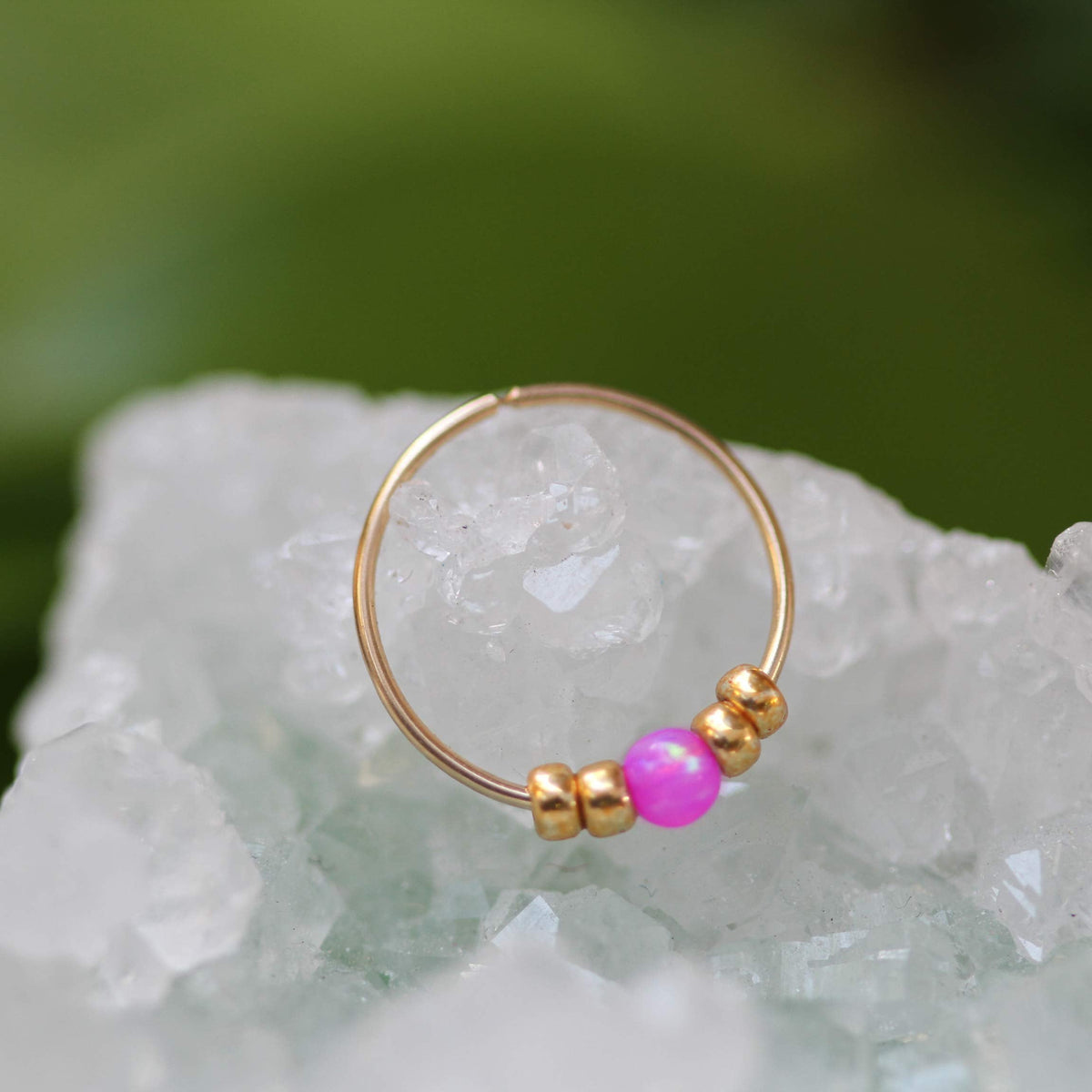 Ultra Thin Opal Nose Ring