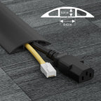 D-Line 6ft Floor Cord Cover, Cable Protector, Hide Extension Cords, Protect Cords, Prevent Cable Trips, Heavy Duty Cord Hider - Cable Cavity = 0.63" (W) x 0.31" (H) - Beige