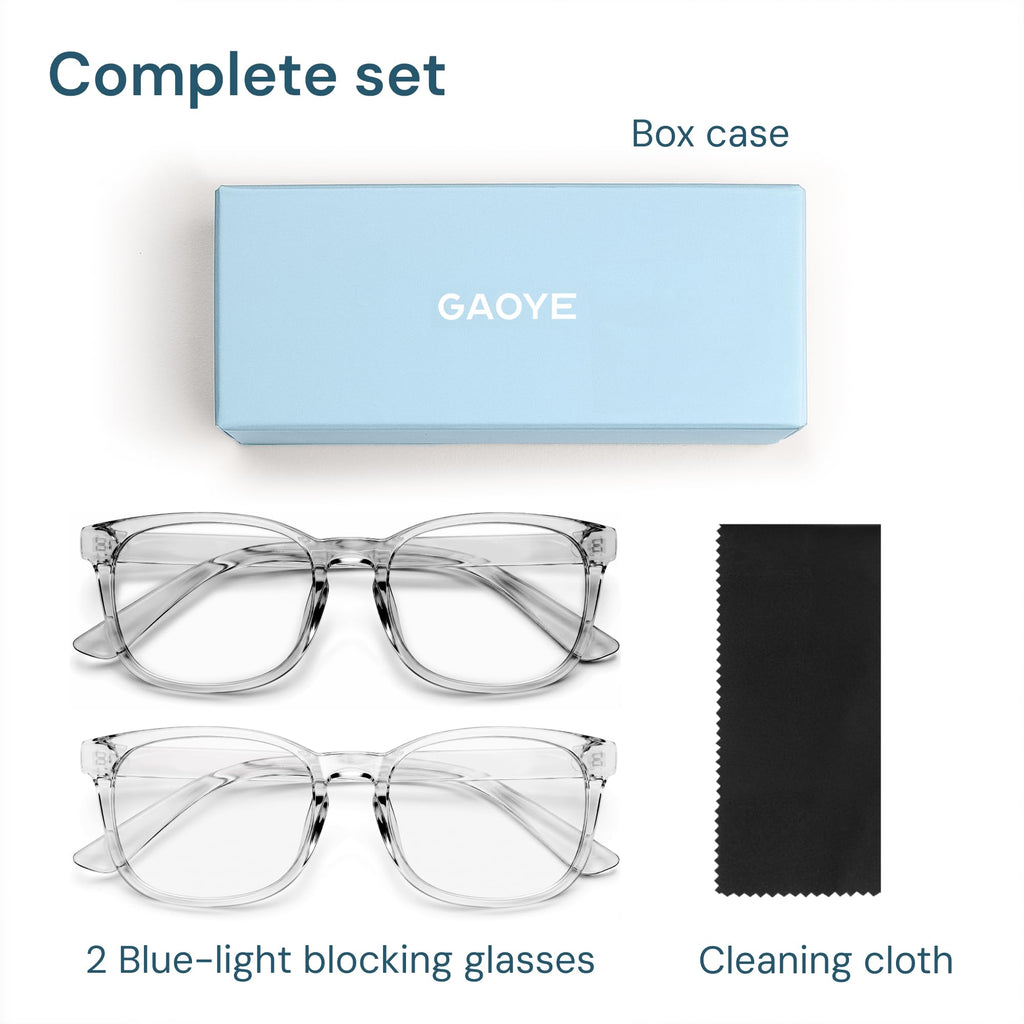Gaoye Blue Light Blocking Glasses -Fashion Square Eyeglasses, Anti UV Ray Computer Gaming Glasses Blue Blockers for Women/Men