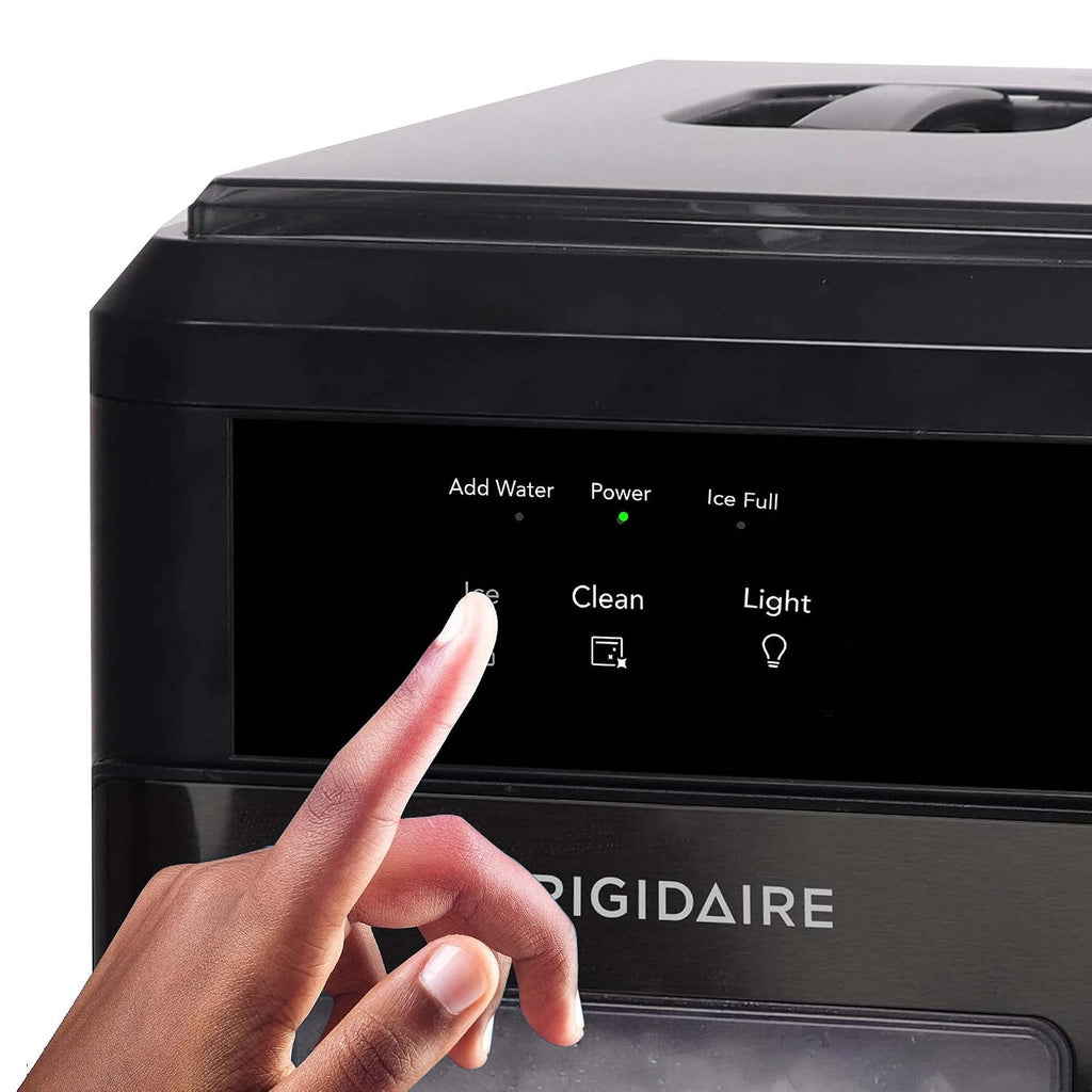 Frigidaire EFIC237 Countertop Crunchy Chewable Nugget Ice Maker, 44lbs per day, Black Stainless