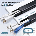 ZhiYo 43" Cord Covers for Wires on Wall, Beige Cord Hider, 0.7" W x 0.4" H