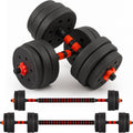Straame 20KG Adjustable Dumbbell & Barbell Set, 2-in-1 Home Gym Weights Kit