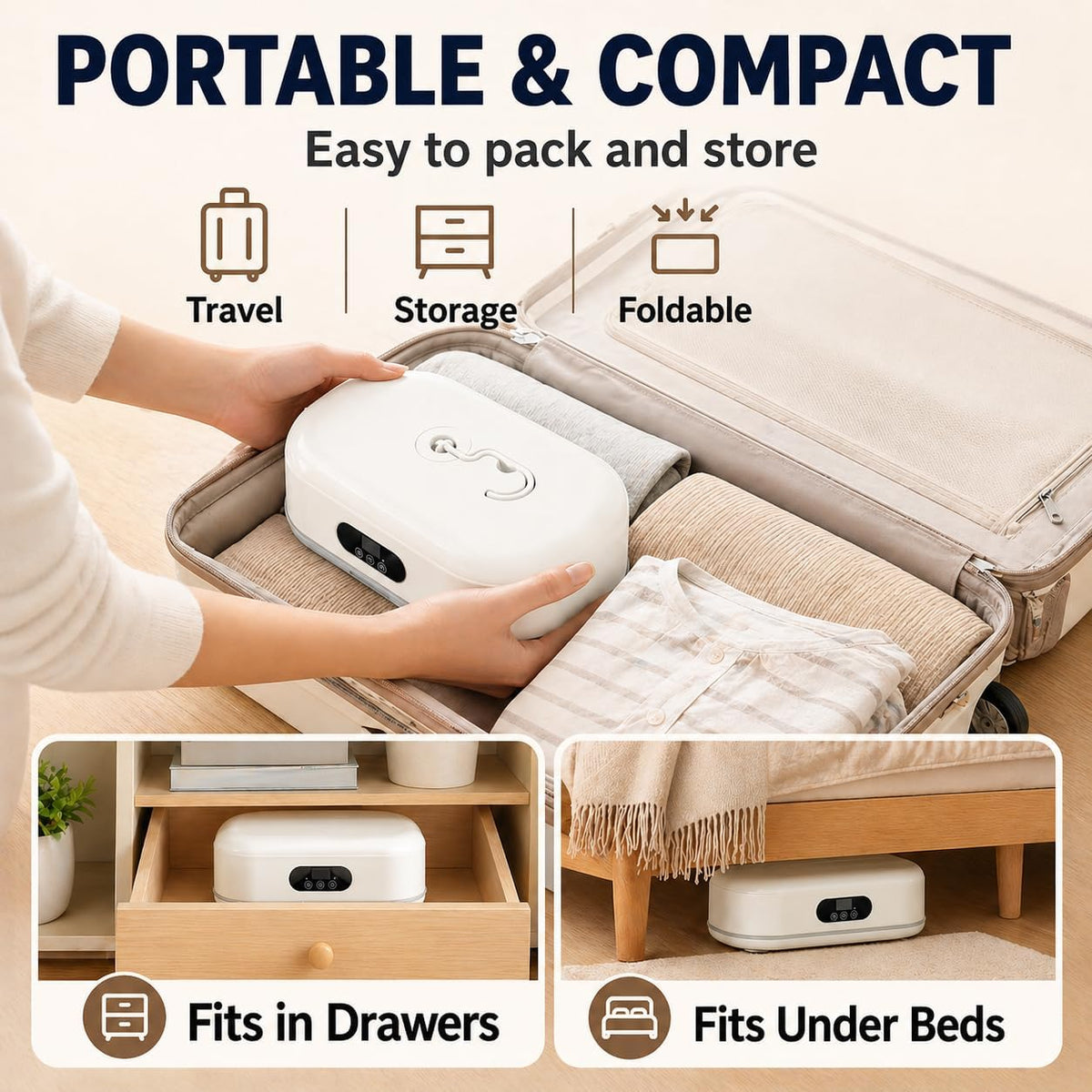 Portable Clothes Dryer - 700w Compact Dryer for Travel, Apartment