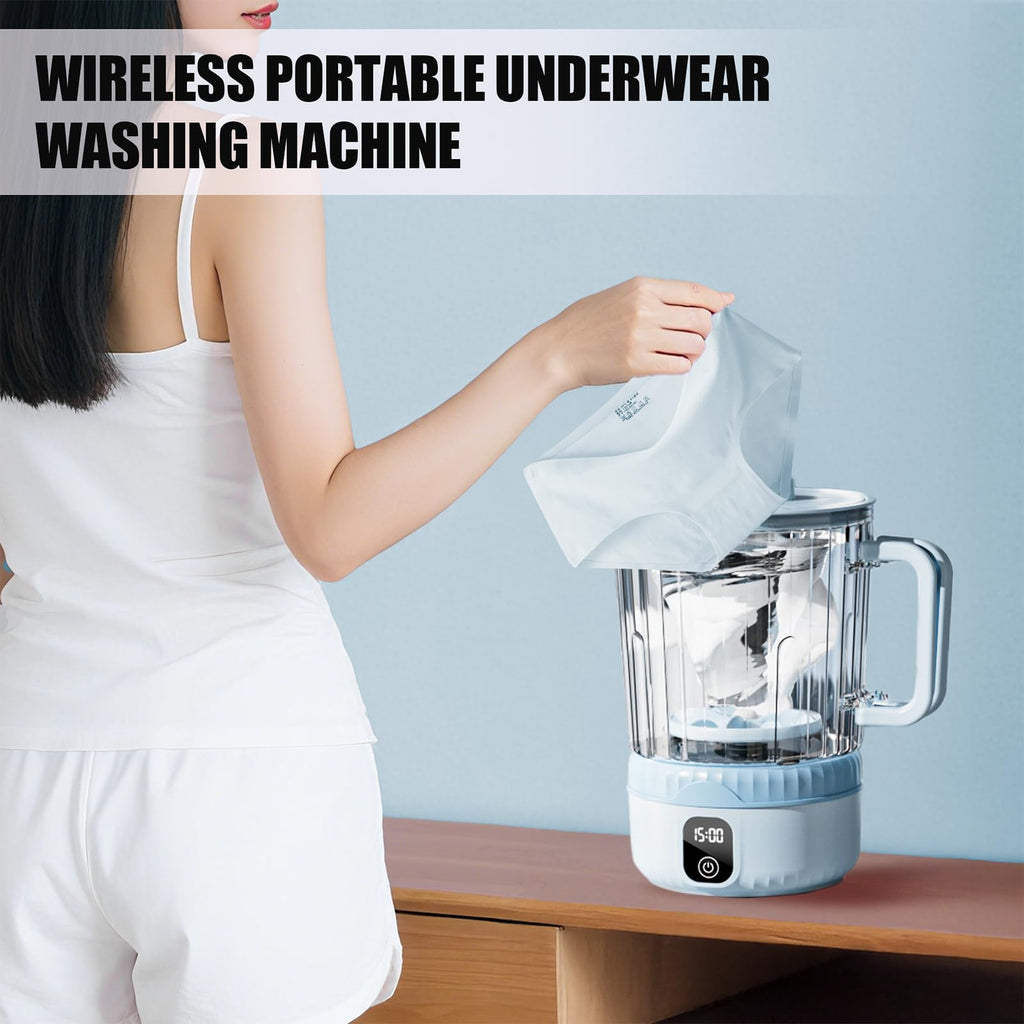 Underwear Washing Machine, Upgrade 2.5L Mini Portable Washing Machine, Mini Washer Deep Cleans Small Clothes for Apartment, Dorm, RV, Travel & Hotel Use (White)