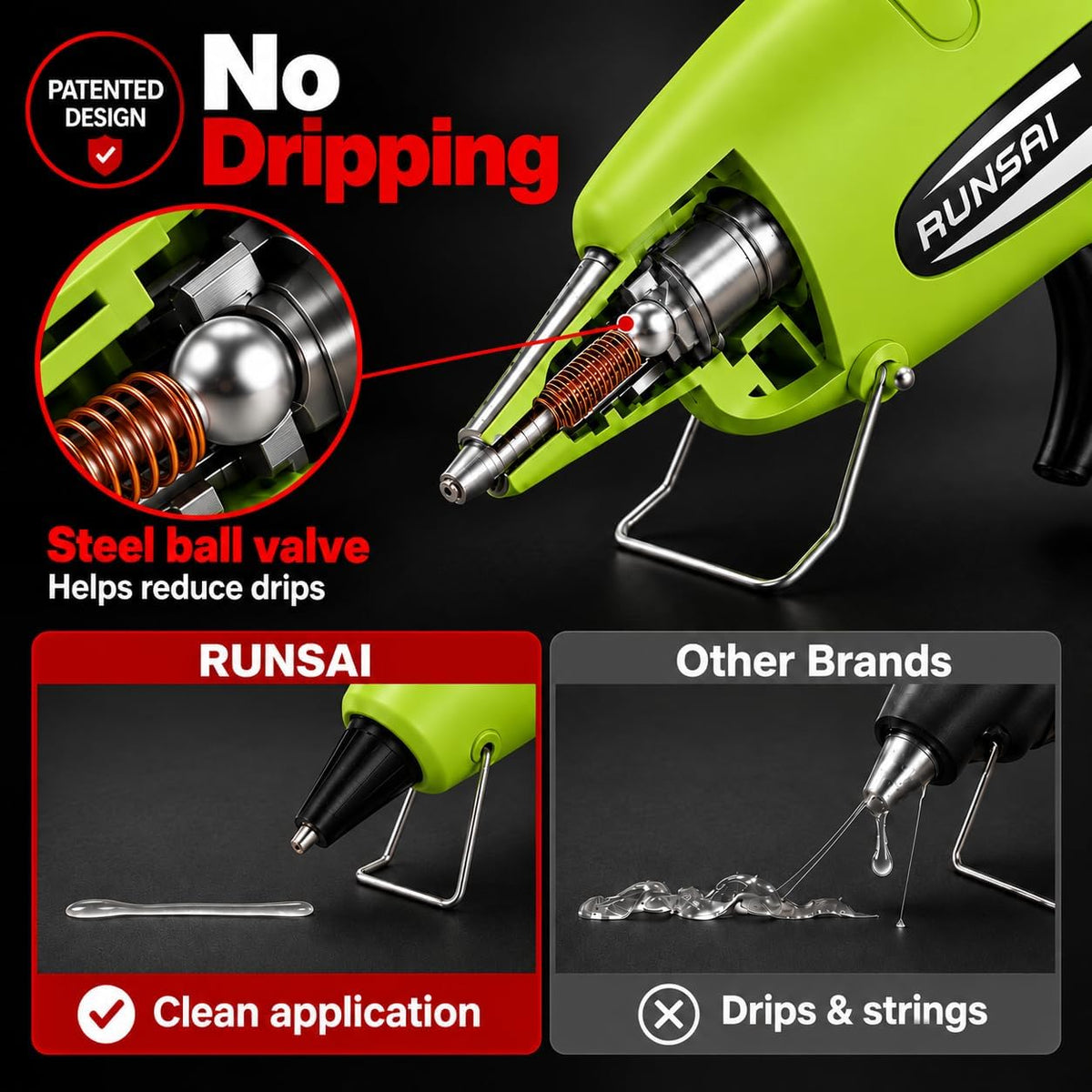 RUNSAI® Hot Glue Gun Kit, 30W Mini Glue Gun with 30pcs 7mm Sticks