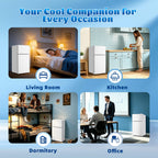 DEMULLER 45L Personal Double‑Door Mini Fridge With Freezer, Blue