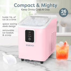 Igloo Ice Maker Countertop, Portable Ice Maker with Handle, 26lbs, Black