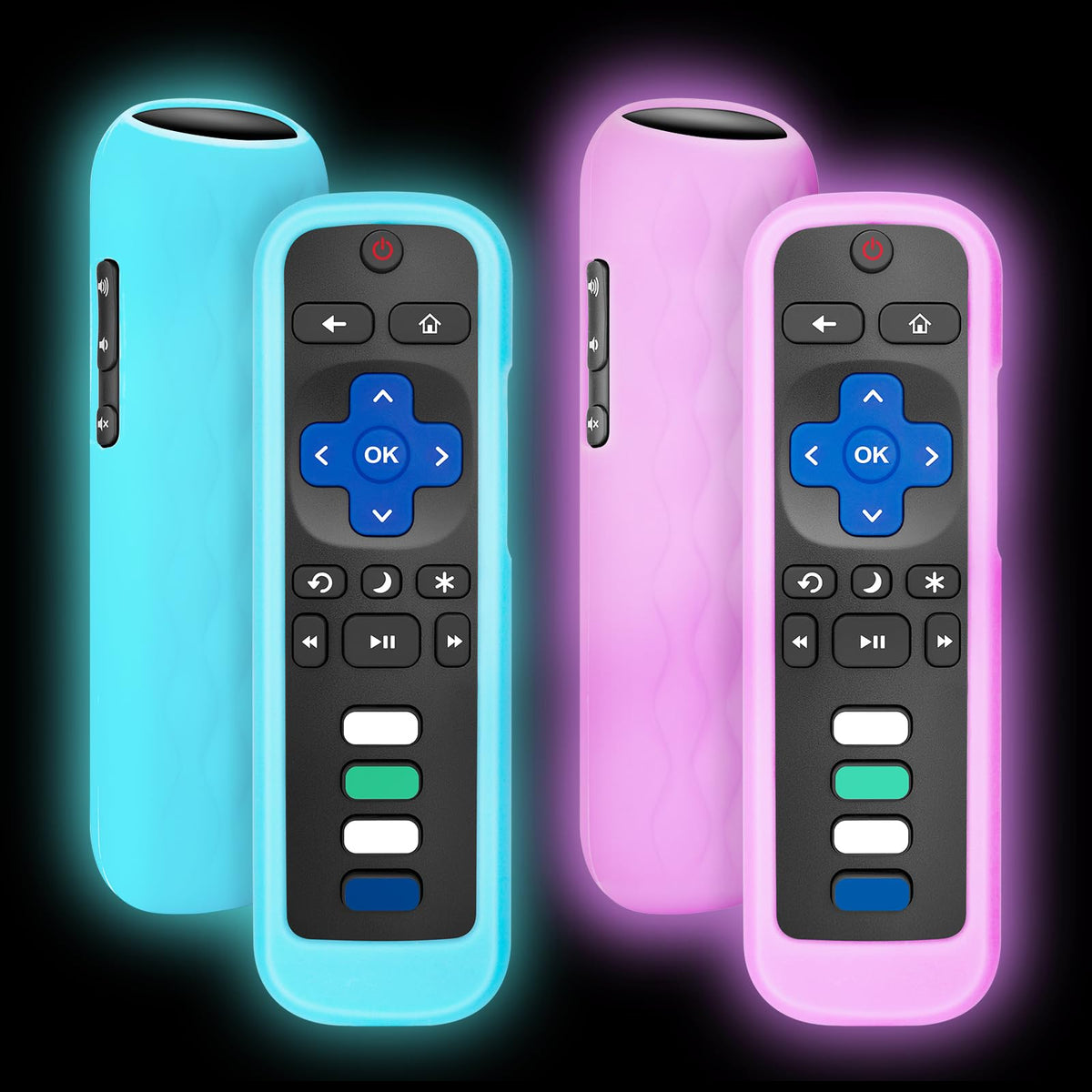 for Roku-Remote-Cover,Glow in The Dark Silicone Protective Case
