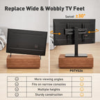 Perlegear Universal Swivel TV Stand Base for 32–70 inch TVs to 99lbs