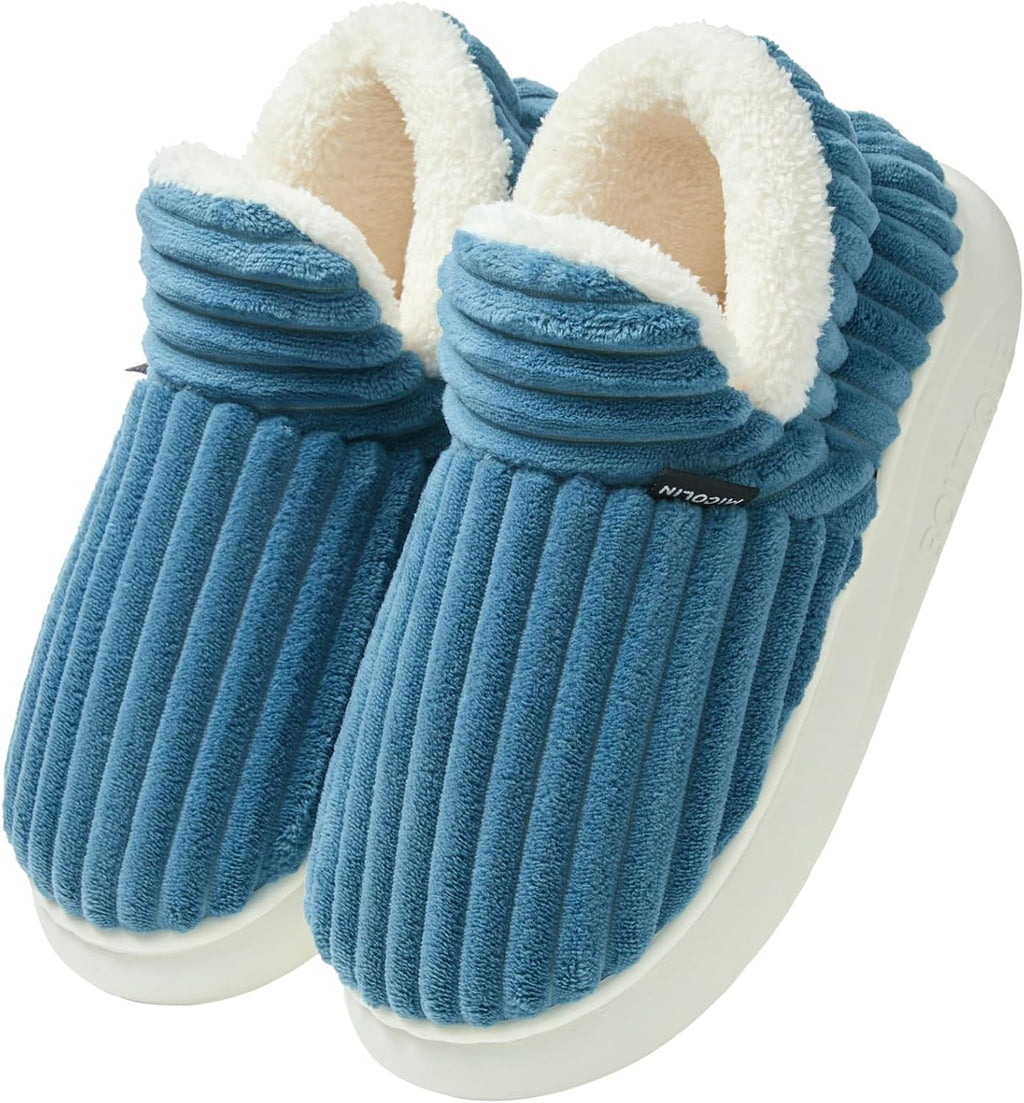 Misolin Slippers Women Clouds Bootie Corduroy Memory Foam Warm House Shoes