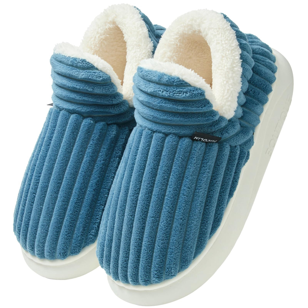 Misolin Slippers Women Clouds Bootie Corduroy Memory Foam Warm House Shoes