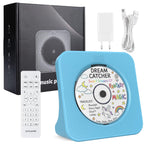 Portable CD Player with Bluetooth, Gueray Desktop CD Players for Home, Bulit-in Double HiFi Speakers, AUX&Headphone Jack, FM Radio Boombox with Remote Control, USB Port,LCD Display (White)