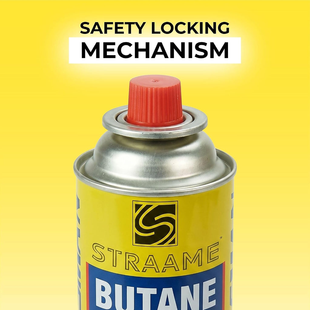 Straame Camping Gas Cartridges 227g, Portable Push-Fit Canisters, Pack of 8