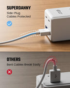 SUPERDANNY 15Ft Extension Cord with Multiple Outlets, Flat Plug Power Strip