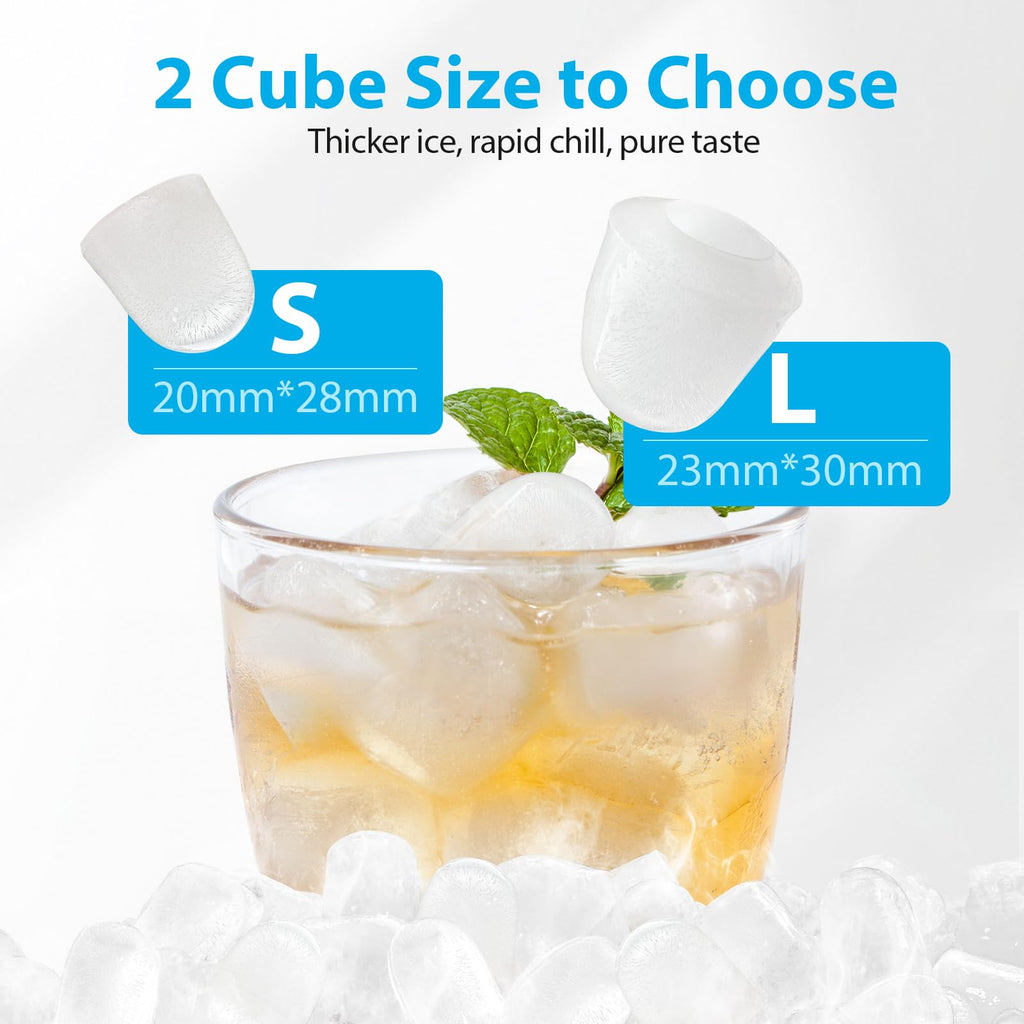 Aeitto Ice Maker Countertop 26lbs/24H Ice Makers Ready in 6-Min 8 Ice Cubes