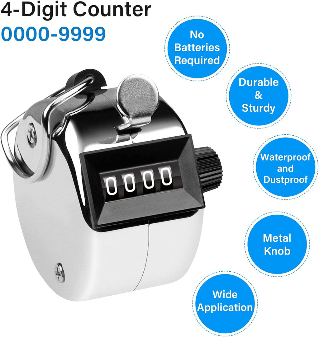 tally counter, 4-digit clicker counter, Metal hand tally counters clicker for counting, golf scoring