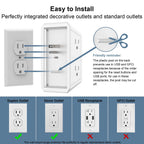 Multi Plug Wall Outlet Surge Protector with 6-Outlet & 4 USB Ports(2USB-C)