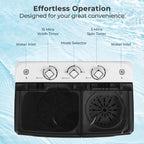 Giantex Portable Washing Machine, 20lbs Capacity, 12lbs Washer and 8lbs Spinner, Compact for Apartment RV, Gray & White, GX20313-PE