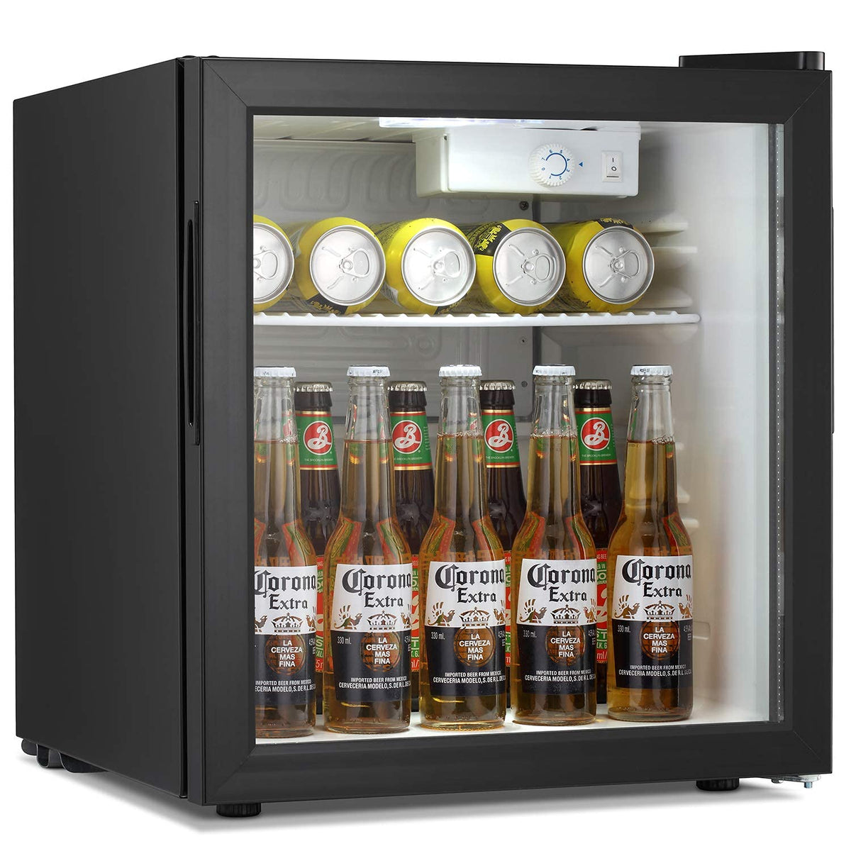 Antarctic Star 18L Mini Fridge Cooler 24Can, Beverage Refrigerator with Quiet Compressor, LED Light,Freestanding Small Fridge with Electronic Temperature Control for Home and Bar(40-61 ℉)