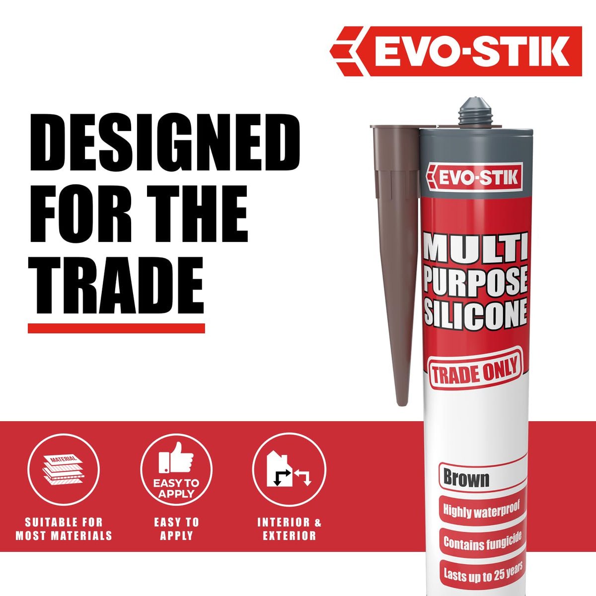 EVO-STIK Multipurpose Silicone Sealant White - Waterproof & Mould Resistant