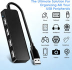 USB Expander Hub Splitter 4 Ports Adapter Dock Cord Ultra-Slim,Multi USB Cable Lead for PC,Laptop,NoteBook,MacBook,Desktop,ChromeBook,Surface Pro,Flash Drives,Mobile HDD Under £4