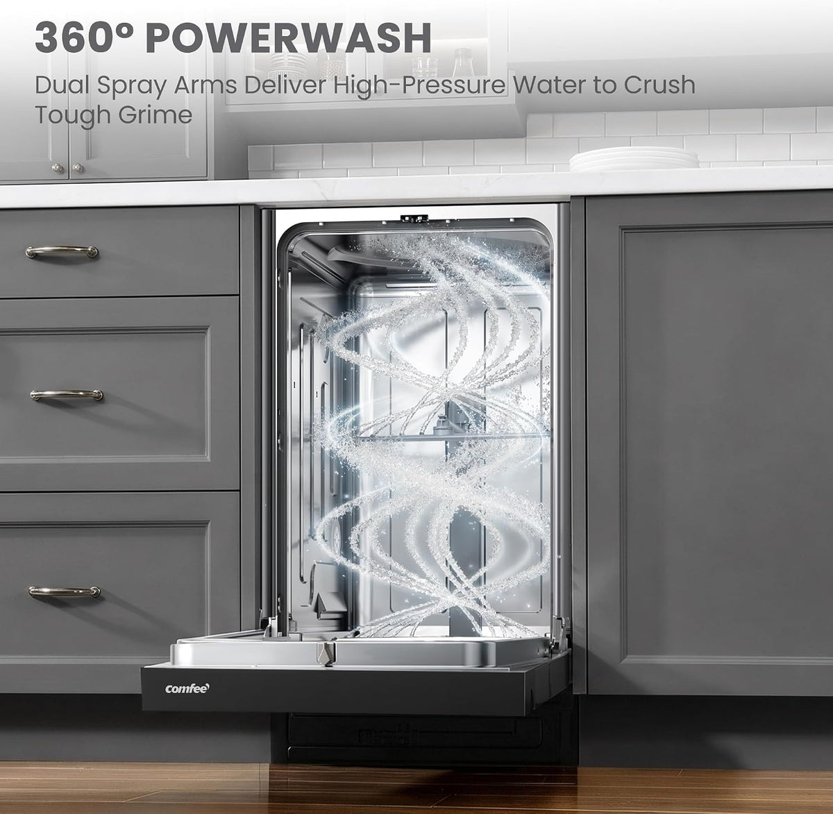COMFEE' 18 Inch Built-in Dishwasher, Energy Star & NSF, Stainless Steel Tub