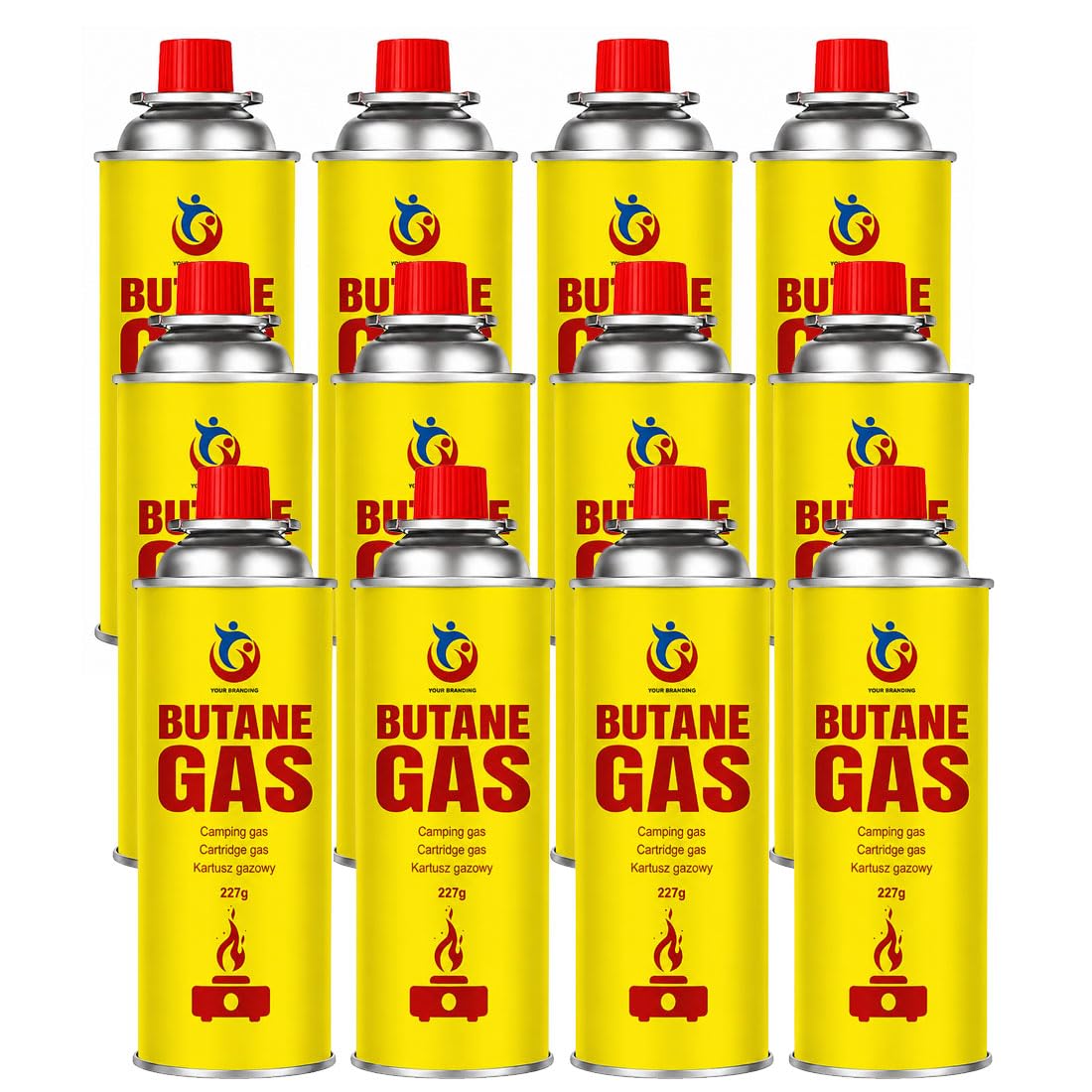 OptiProducts Butane Gas Canister 227g – Universal Fuel Cartridge for Camping Stove, BBQ Grill, Heater & Blow Torch – Safe, Lightweight Outdoor Cooking Gas Refill NEW