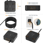 TESSAN Surge Protector Power Strip with 900J Surge Protection, 5 Ft, Grey