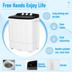 Superday Portable Washing Machine, 25.4lbs Mini Washing Machine and Spin Dryer Combo, Mini Twin Tub Laundry Machine for Camping, Apartments, Dorms, College Rooms, RV, Delicates, Grey