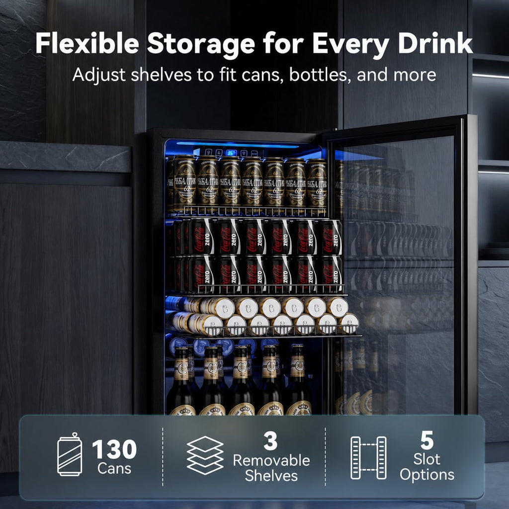 Beverage Refrigerator, 2.47 Cu.Ft Mini Fridge Beverage Cooler