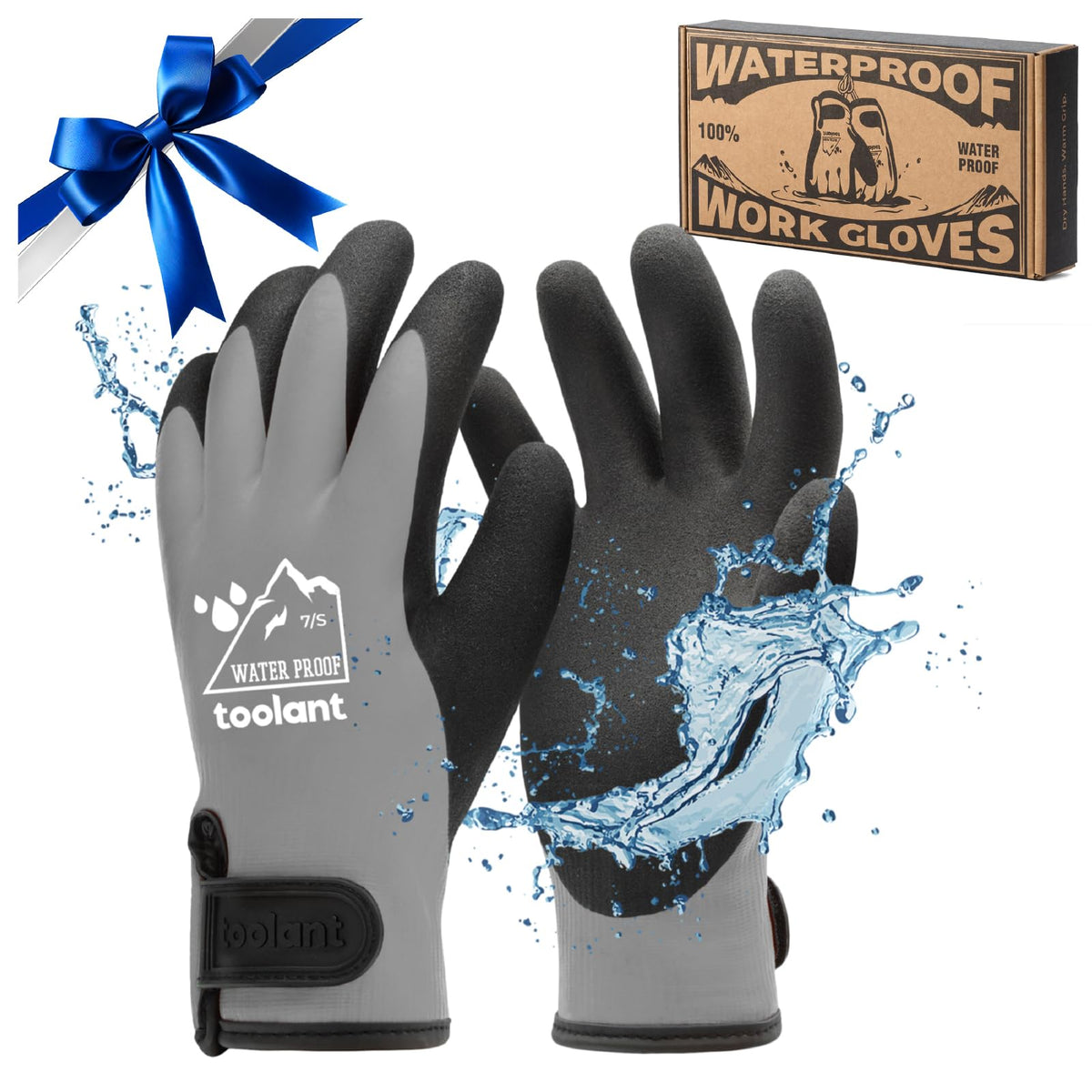 toolant 100% Waterproof Winter Work Gloves, Thermal Insulation with Grip