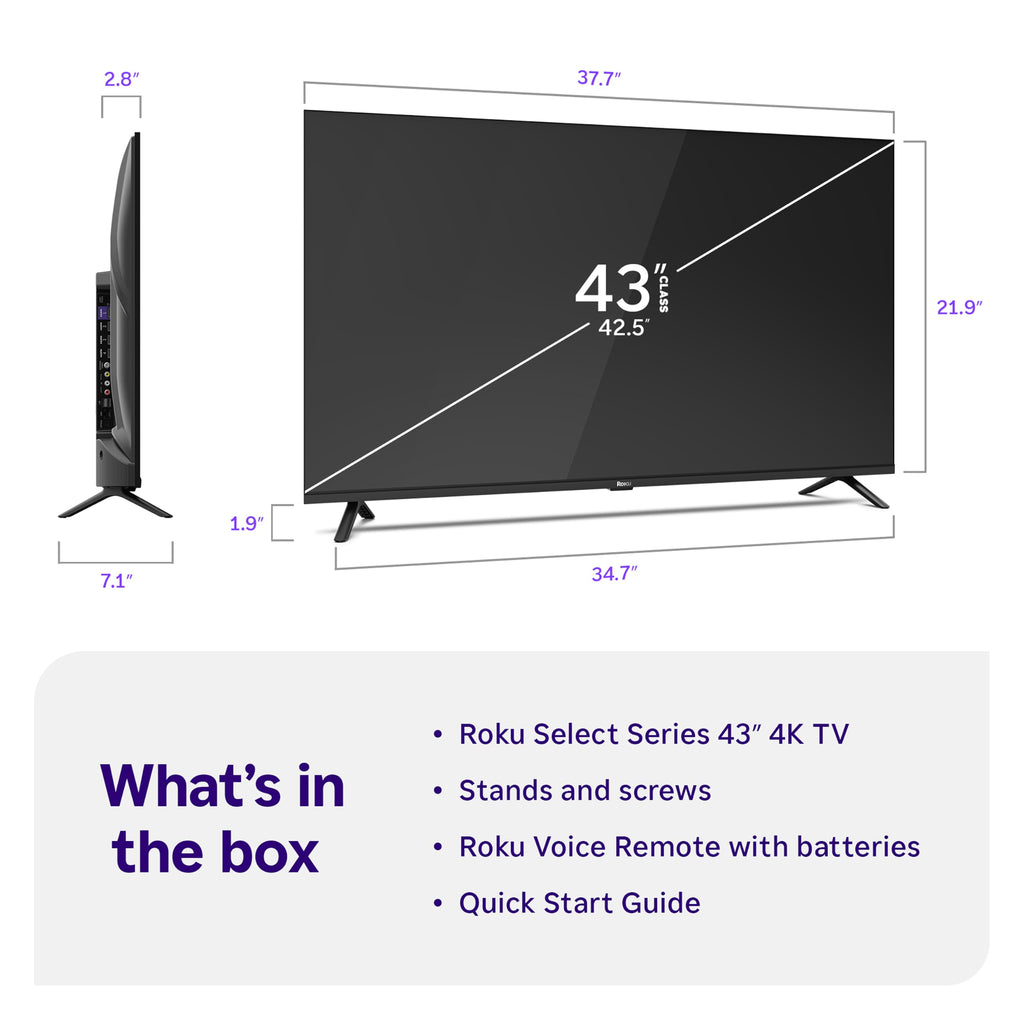 Roku 85-Inch Select Series Smart TV 2026-4K QLED TV - Roku TV