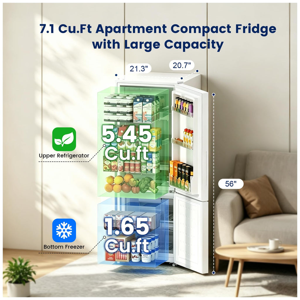 Apartment 7.1 Cu.Ft Refrigerator with Bottom Freezer Red