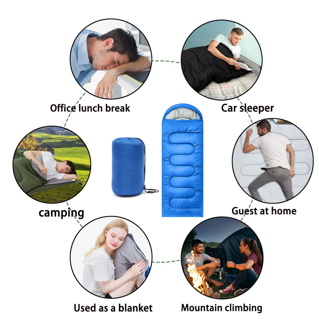 Sleeping Bag for Camping,Sleeping Bags for Adults Backpacking Waterproof,3 Seasons Adult Blanket,Small Packed Ultralight Carry Bag, Soft,Thick and Warm,for Outdoor Camping,Travel,Hiking