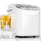 Electactic Portable Ice Maker Countertop,8 Bullet Ice in 6 Mins,2 Ice Size