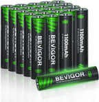 BEVIGOR AAA Rechargeable Batteries 24 Pack - 1100mAh 1500 Cycles High Capacity NiMH Rechargeable Battery AAA, 1.2V Low Self Discharge