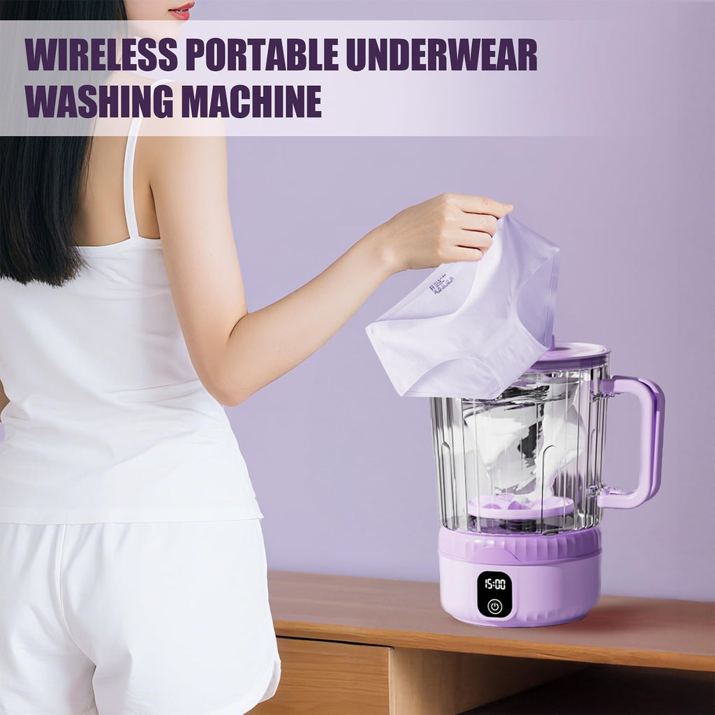 Underwear Washing Machine, Upgrade 2.5L Mini Portable Washing Machine, Mini Washer Deep Cleans Small Clothes for Apartment, Dorm, RV, Travel & Hotel Use (White)