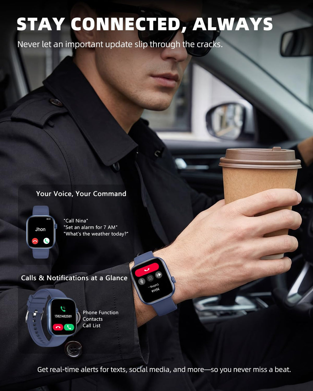 Smart Watch for Women, Bluetooth Answer/Make Calls, 1.83"HD Screen