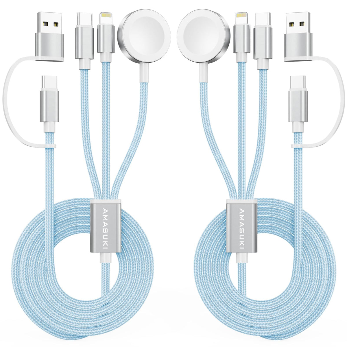 Travel Essentials,3 in 2 USB C Cable for Apple Watch Charger,iPhone Charger,Multi Charging Cable,Cruise Vacation Camping Essentials,Portable for iWatch Series 12-2/Ultra/SE & iPhone 18 17-12,Car,Pink