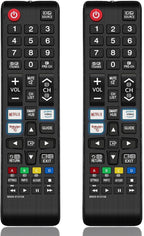 2 Pack Universal Remote for Samsung TV Remote Control with Prime Video, Netflix, Rakute TV Button, Samsung Remote Controls for Smart TV LCD UHD LED Hdtv QLED 3D 4K 8K TVs All