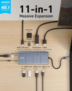 Anker Laptop Docking Station Dual Monitor, 8-in-1 USB C Hub, 4K Dual Monitor with 2 HDMI, 1 Gbps Ethernet Hub, 85W Power Delivery, SD Card Reader for MacBook Pro, XPS and More (Charger not Included)