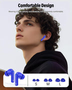 Wireless Earbuds, Bluetooth 5.4 Headphones Bass Stereo/Clear Calls, White