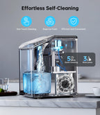 WIE Nugget Ice Maker Countertop, Sonic-Style Chewable Nugget Ice, 40lbs/Day, Fast Ice Making, Quiet Operation, Self-Cleaning Ice Maker Machine, Compact Ice Machine for Home Kitchen Party